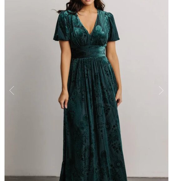 Baltic Born green velvet maxi dress, XS, NWT - Picture 1 of 5
